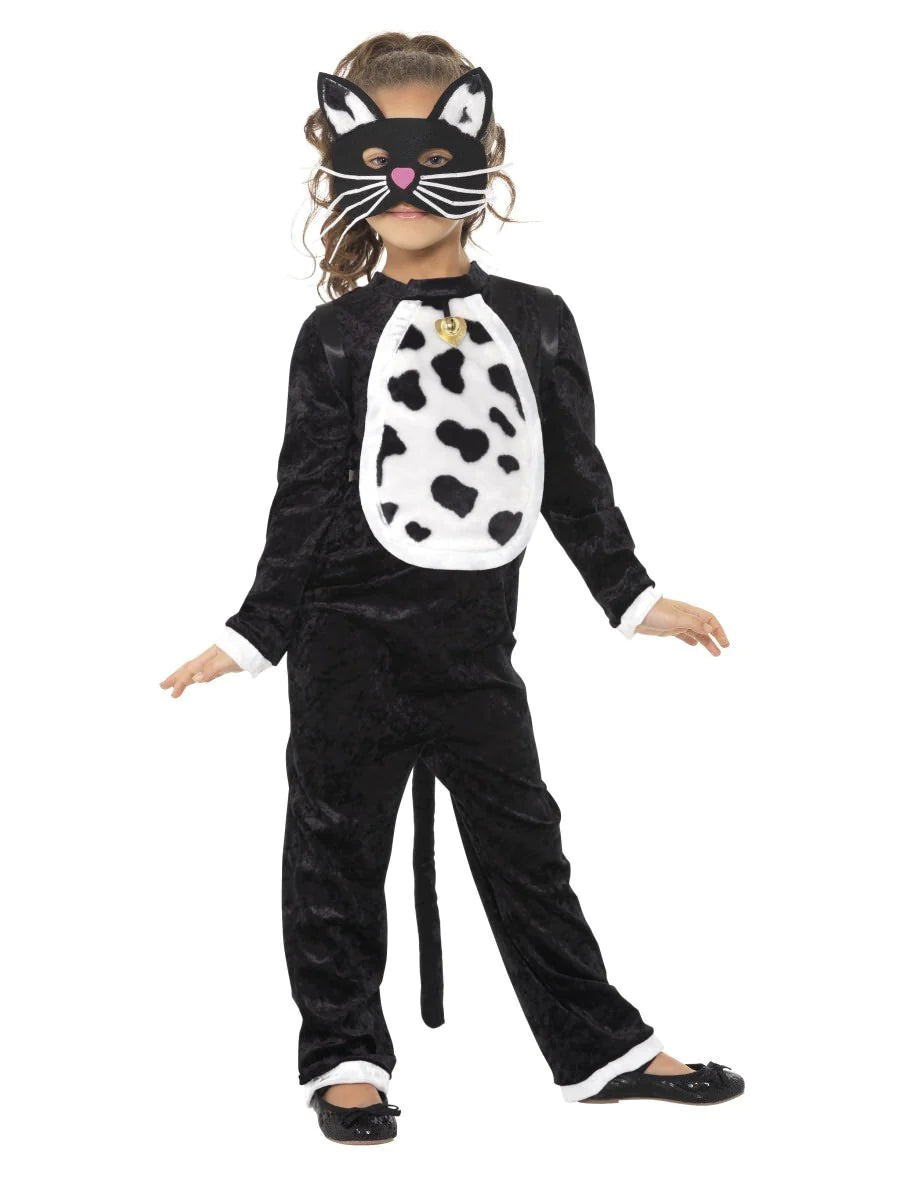 CAT COSTUME, BLACK WITH BODYSUIT