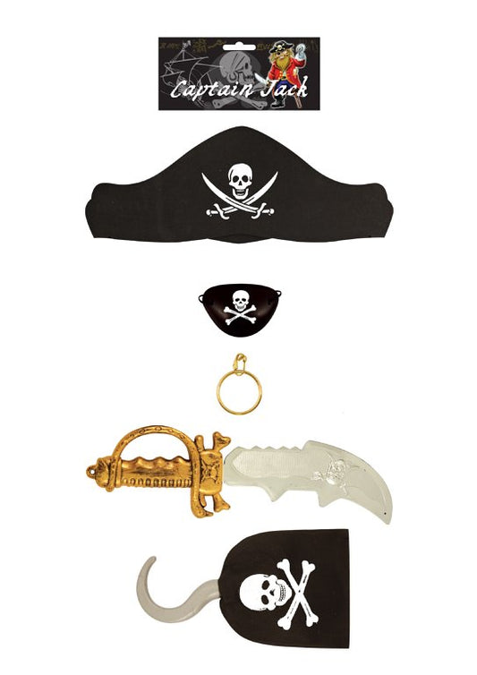 CHILDREN'S 5PC PIRATE FANCY DRESS ACCESSORIES SET
