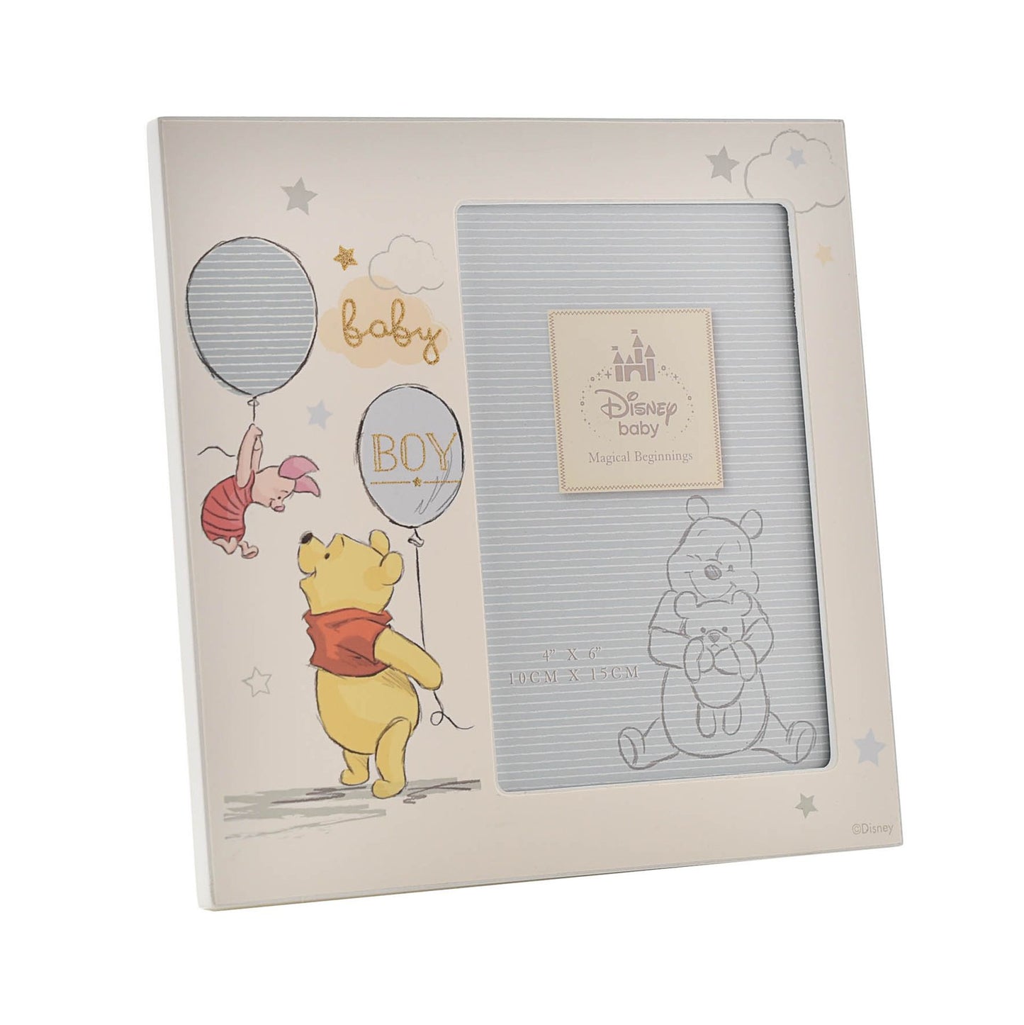 DISNEY MAGICAL BEGINNINGS FRAME 4" X 6" POOH BABY BOY