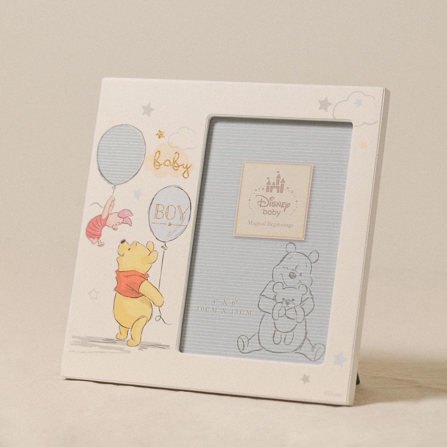 DISNEY MAGICAL BEGINNINGS FRAME 4" X 6" POOH BABY BOY
