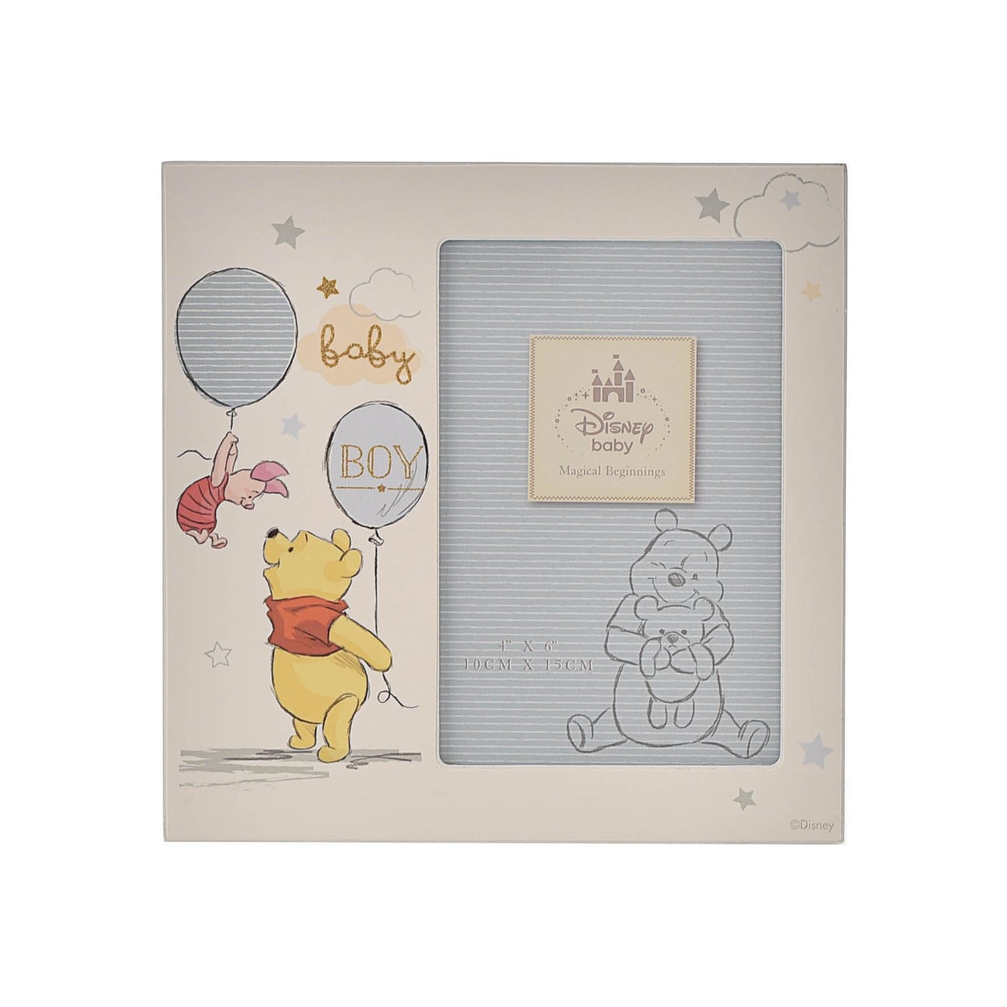 DISNEY MAGICAL BEGINNINGS FRAME 4" X 6" POOH BABY BOY