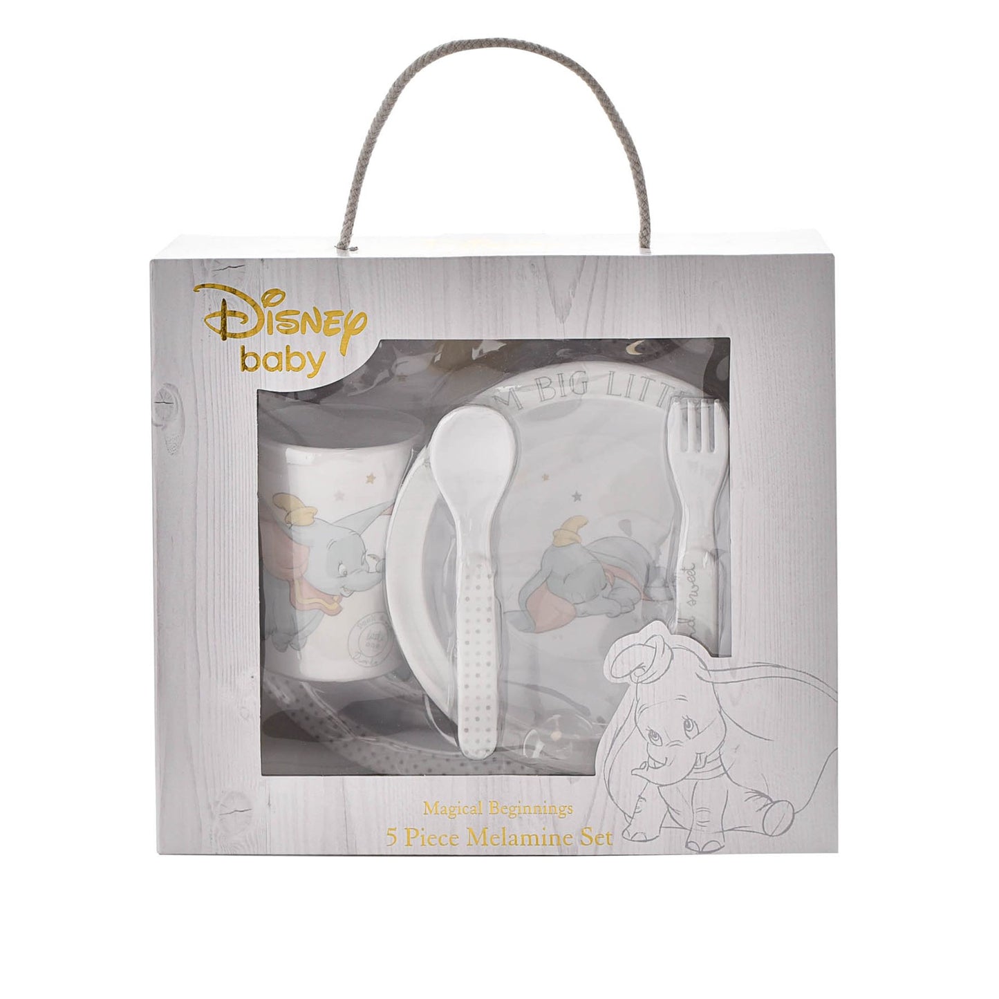 MAGICAL BEGINNINGS 5 PIECE MELAMINE CROCKERY SET - DUMBO