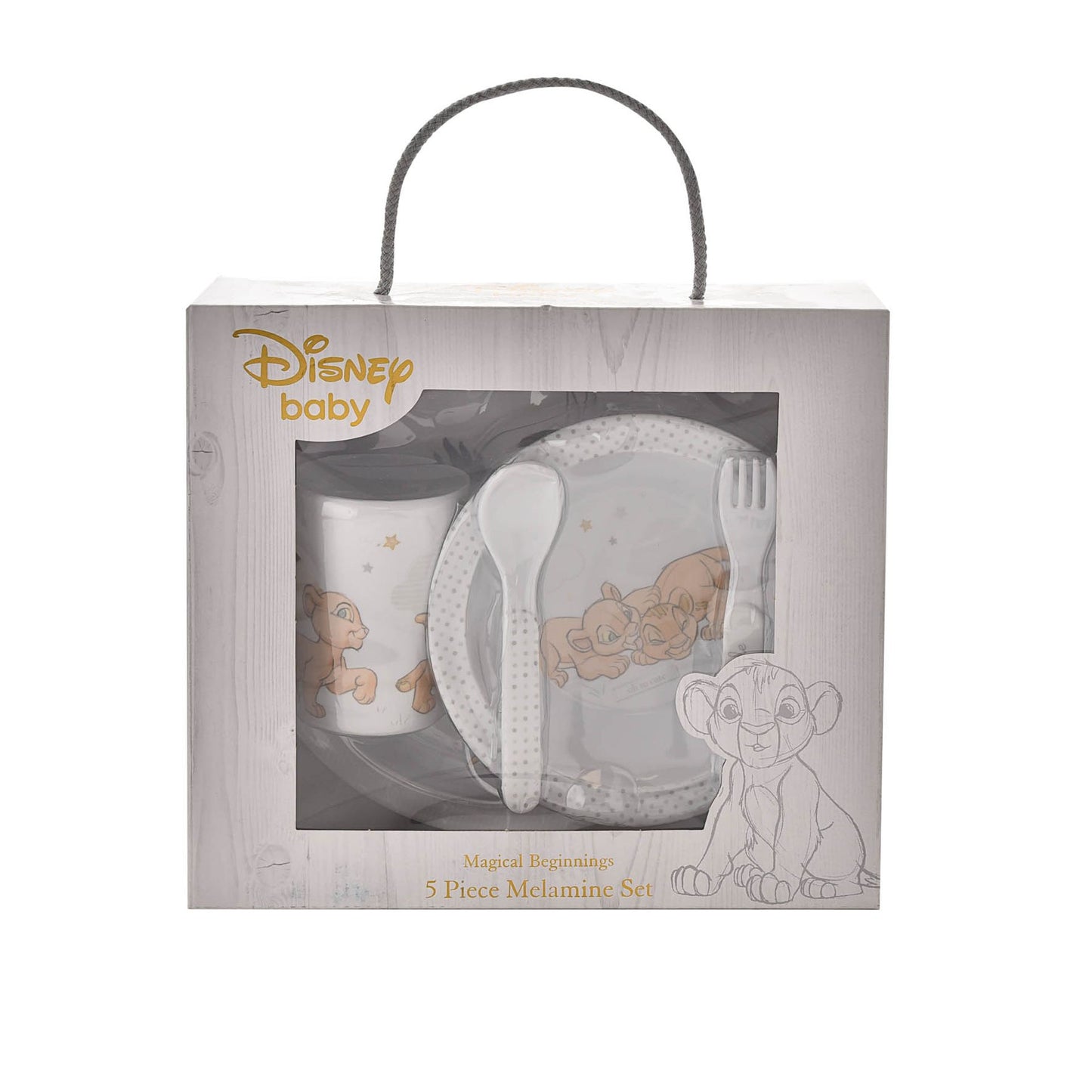 MAGICAL BEGINNINGS 5 PIECE MELAMINE CROCKERY SET - SIMBA