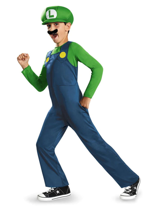 NINTENDO SUPER MARIO BROTHERS LUIGI KIDS COSTUME