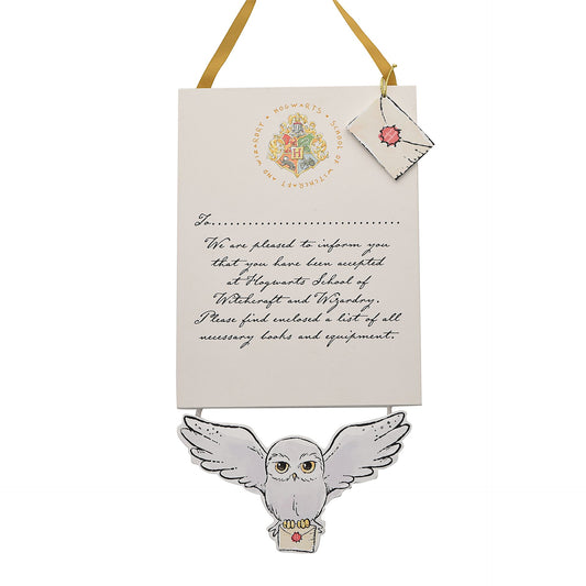 HARRY POTTER CHARMS PLAQUE - HOGWARTS LETTER