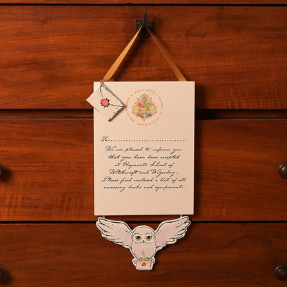HARRY POTTER CHARMS PLAQUE - HOGWARTS LETTER