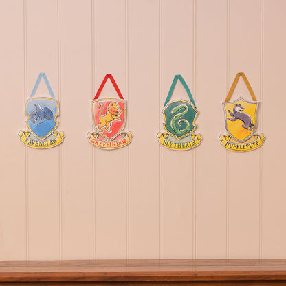 HARRY POTTER CHARMS SET OF 4 HANGING HOUSE PLAQUES