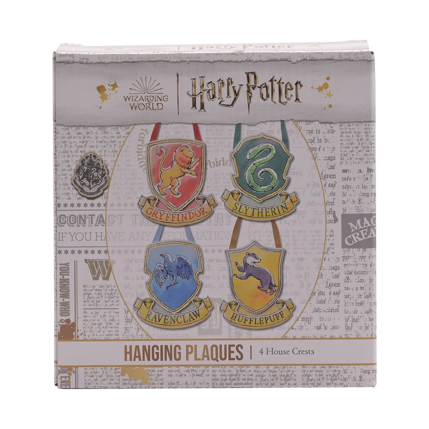 HARRY POTTER CHARMS SET OF 4 HANGING HOUSE PLAQUES