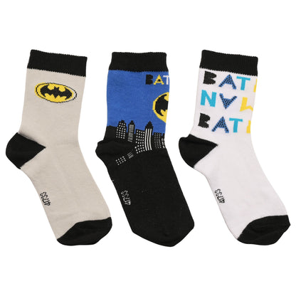 WARNER BROS LITTLE HEROES 3PK BATMAN SOCKS - 3-12 MONTHS
