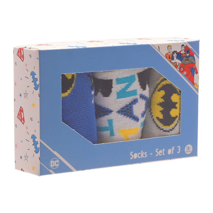 WARNER BROS LITTLE HEROES 3PK BATMAN SOCKS - 3-12 MONTHS