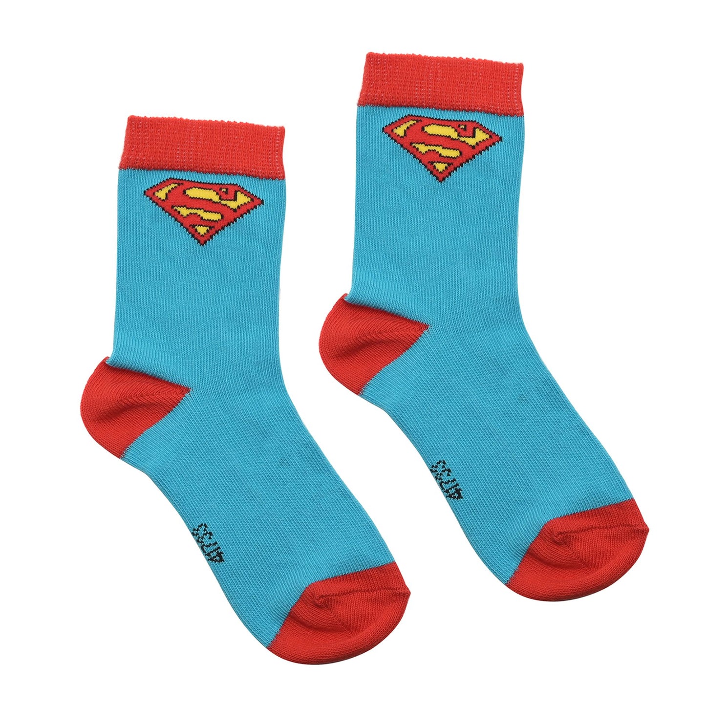 WARNER BROS LITTLE HEROES 3PK SUPERMAN SOCKS - 24-36 MONTHS