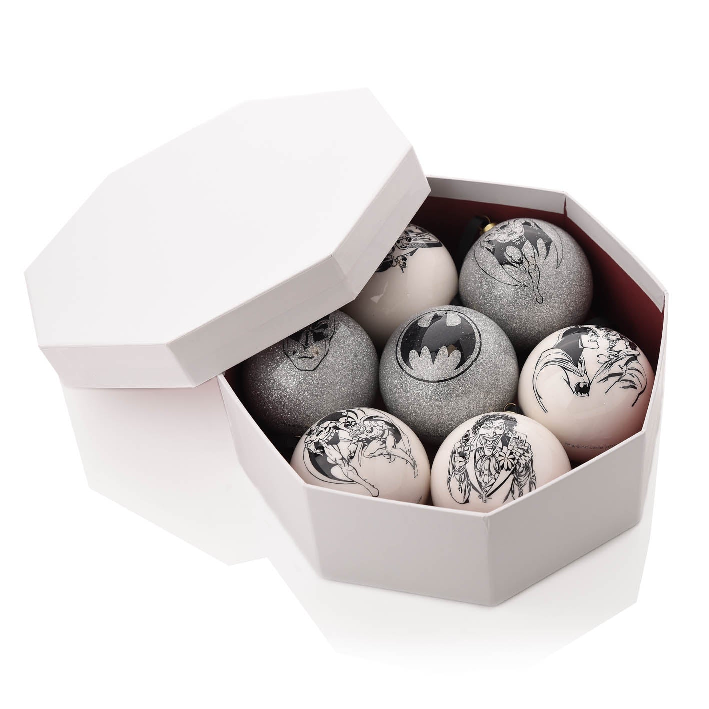 SET OF 7 DC COMIC CHRISTMAS BAUBLES - BATMAN